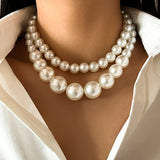 Collier choker perles duo