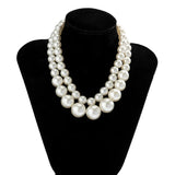 Collier choker perles duo