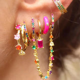 Ear Cuff Arc-en-ciel à 7 Boucles