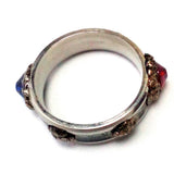 Bague de pouce chateau ambulant rouge et bleu