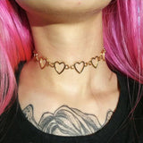 Choker coeurs metalliques multiples
