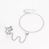 bijou de main feuille strass argente