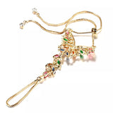 bijou pour main pierres multicolores dore