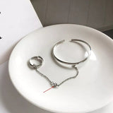 bracelet bague argentés anneaux