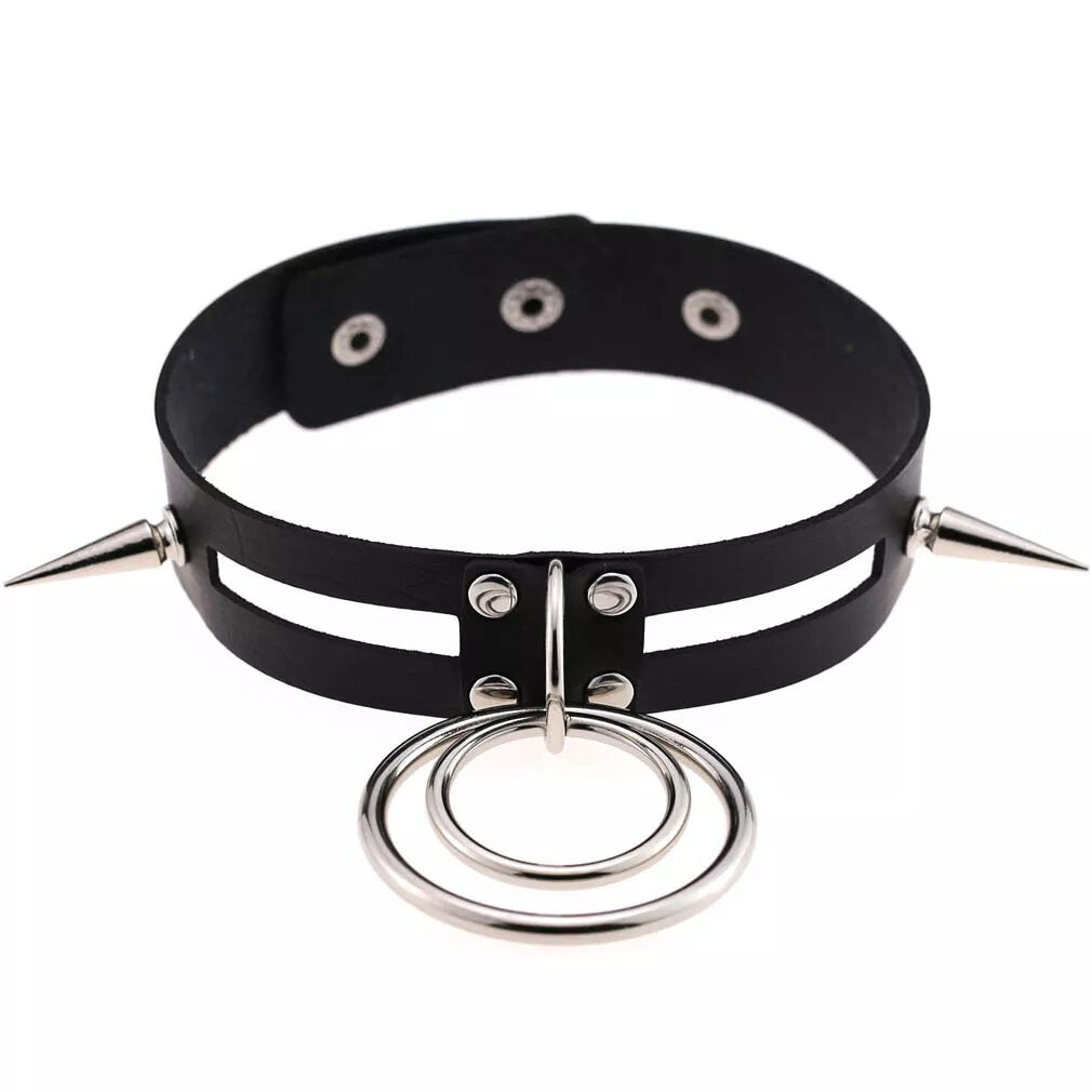 ZENGSING Lot 6 Chokers Gothiques Punk – Ras Du Cou Cuir PU & Chaîne Cercle, Style Rock Réglable