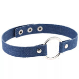 choker jean anneau bleu brut