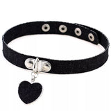 choker jean coeur bleu noir