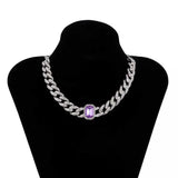 choker strass joyaux violet