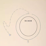 Collier de dos argenté multiples perles minimalistes