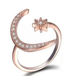 bague pouce lunaire et stras rose gold