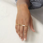 bracelet-bague double anneau doré