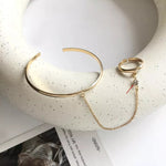 bracelet bague doré anneaux