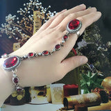 bracelet bague imitation rubis