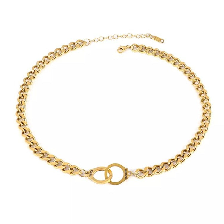 Chaîne De Cheville Fantaisie Motif Menottes En Métal Argenté - Bijou Tendance Et Original